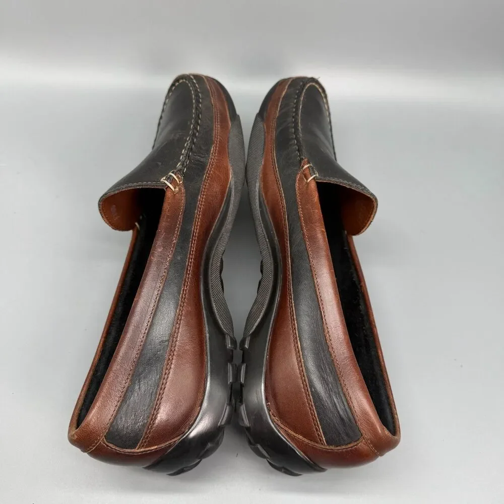 Allen Edmonds Boulder Venetian Men's 11.5 Black Brown Leather Driving Moccasin